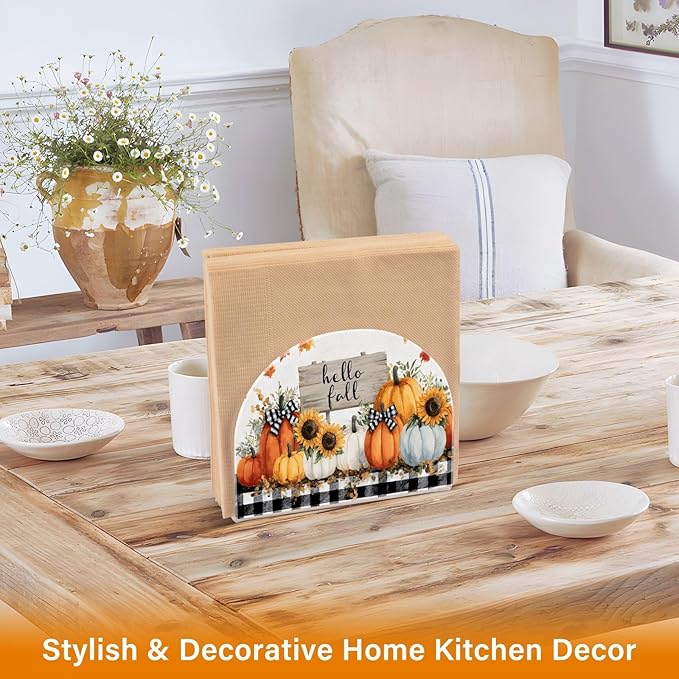 Pumpkin Napkin Holder for Table Kitchen Decor Acrylic Paper Napkin Holders for Tissue Dining Room Indoor Outdoor Party Holiday Accessories