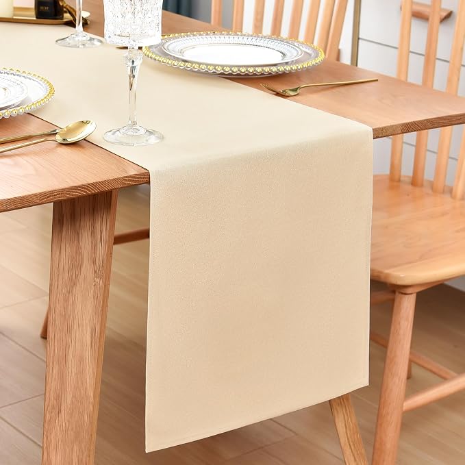 Farmhouse Beige Table Runner Dining Table Runners 90 Inches Long Coffee Table by Wolkemer