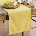 Q&J Fabric Co. Linen-Textured Table Runner 1 Pack 13x36 Inch Gold | Polyester by QJFabricCO