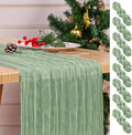 8 Pack Sage Green Table Runner 17 x 108inch Cheesecloth Table Runner Boho Gauze by Lumaycens