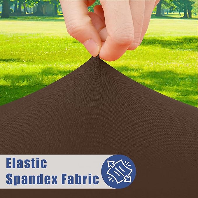 Round Spandex Tablecloth, Elastic Fitted Waterproof Tablecloths for 45"-56" Tables, Stretch Washable Picnic Table Cover for Camping, Dining, Indoor and Outdoor, Coffee
