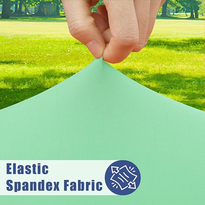 Spandex 4 Foot Rectangle Table Cloth 2 Pack, Elastic Fitted Tablecloths for Picnic, Stretch Washable Patio Table Cover for Outdoor, Camping, Banquet and Parties (Bright Green, 30"x48")