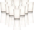 Circleware Matrix Juice Drinking Glasses, Huge Set of 10, Heavy Base Tumbler by Circleware