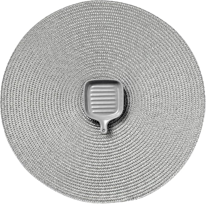 AHHFSMEI Round Braided Placemats 15 Inch Round Table Mats for Dining Tables Natural Woven Heat Resistant Place mats Set of 6 (Grey B)