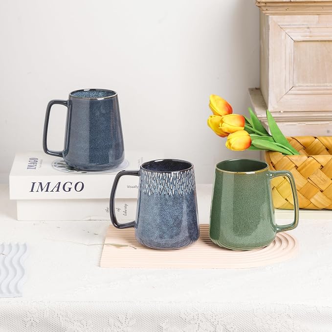 Large Ceramics Coffee Mugs, 24 OZ, Large Handle Design, Extra Large Tea and - Image 5