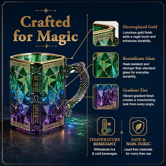 FACE N FACE Zodiac Glass Mug, 8 oz Celestial Constellation Coffee & Tea Cup - Image 4
