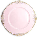 allgala 13-Inch 6-Pack Heavy Quality Round Charger Plates-Floral Pink-HD80345