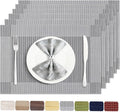 Silver Grey Vinyl Placemats Set of 6, Heat Resistant Table Placemats | 18x12 by Uolr