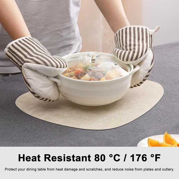 Faux Leather Placemats Set of 6, Dual Sided - Image 4
