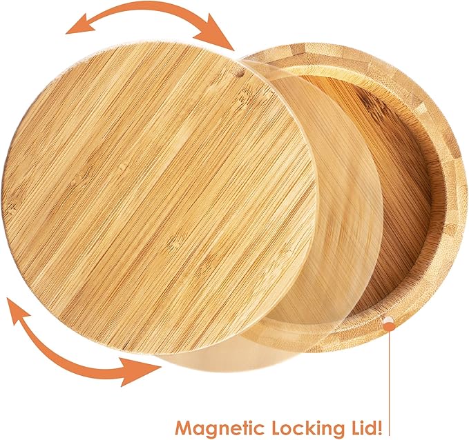 Totally Bamboo Margarita Salt Rimmer – Eco-Friendly Bamboo Glass Rimmer with Swivel Lid and Magnetic Closure | Cocktail Bar Tool for Margaritas and More