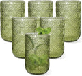 Green Vintage Drinking Glasses Set of 6, 14 oz hobnail drinking glasses by Unknown