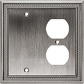 Henne Bery Sunken Pearls Heavy Duty Decorative Wall Plate Switch Plate Outlet Cover (Blank/Duplex, Heirloom Silver)