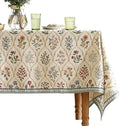 ISAENNE Designer Linen Extra Long Rectangle Tablecloth,Western Colorful Floral Indoor Table Cloth,Wrinkle Resistant Decor Tablecloths for Dining Thanksgiving Kitchen,63"*110"-Serenity B