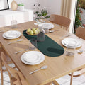 Encasa XO Dining Table Runner, Handmade Ribbed Cotton 12"x36" Dark Green | 100% by EncasaXO