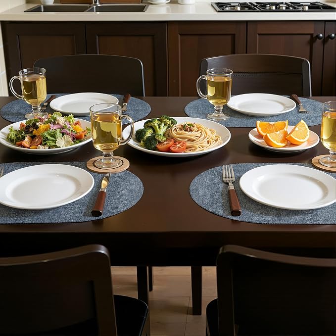 Placemats Set of 8, 11.8 x 17 Inch, Waterproof Wipeable Reversible PU Placemat - Image 2