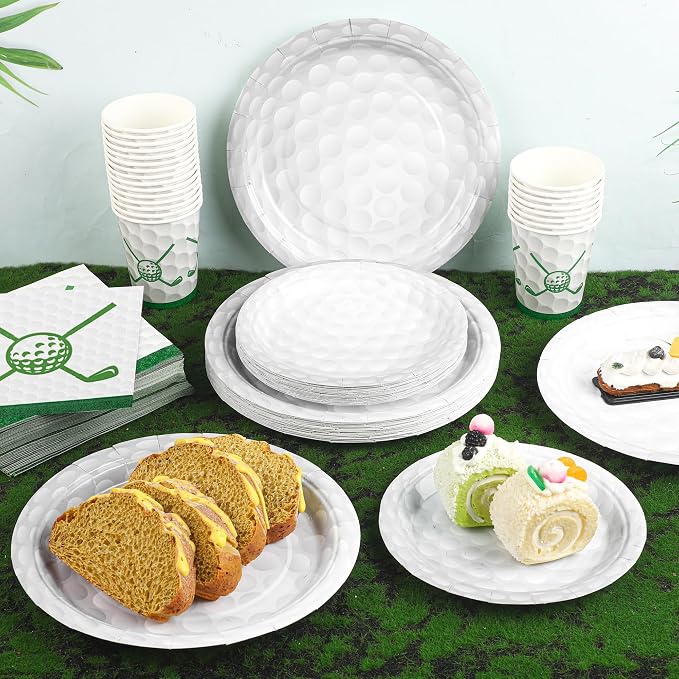 Kochorie 96 Pieces Golf Party Supplies Disposable Tableware Set - Image 4