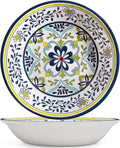 Talavera Melamine Large Serving Bowl, 13.75" x 2.75" Mixing, Pasta Serving by ZAROCRUS