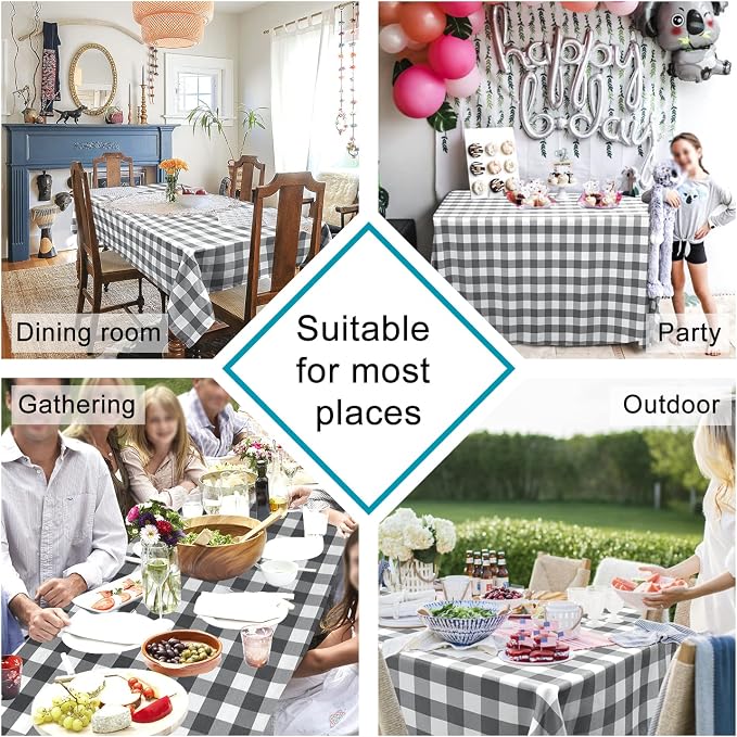 Checkered Rectangle Tablecloth - Image 4