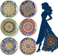 Ceramic Dinner Plate Set of 6-10.5 Inch Large Porcelain Plates by AHX