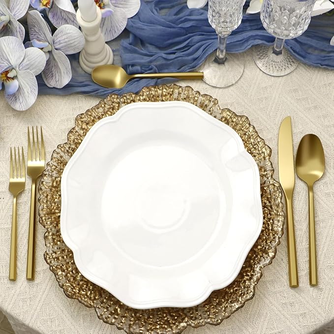 Silverware Set 20-Piece Stainless Steel Matte Gold Cutlery, Hand Forged Thick Hexagon Handle Flatware Sets, Service for 4