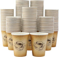 Clawsoff 300 Pack 12oz Disposable Paper Coffee Cups Retro Design | Disposable by BuyNow