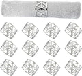 12 PCS Silver Napkin Rings Set Napkin Holders Metal Napkin Ring by Unknown