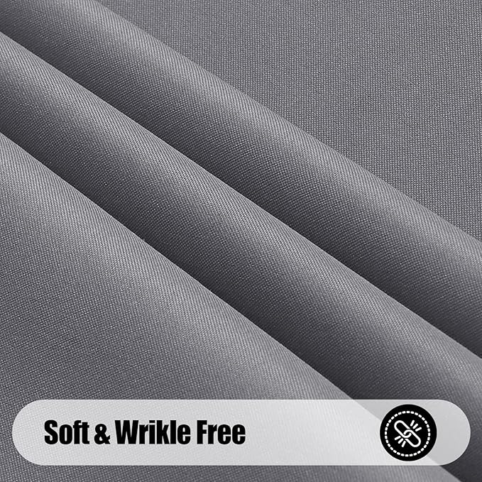 Smiry 4 Pack Rectangle Table Cloth, Waterproof Anti-Scratch Polyester Tablecloth, Decorative Washable Fabric Table Cover for Dining, Buffet, Parties and Outdoor, 60x120, Grey