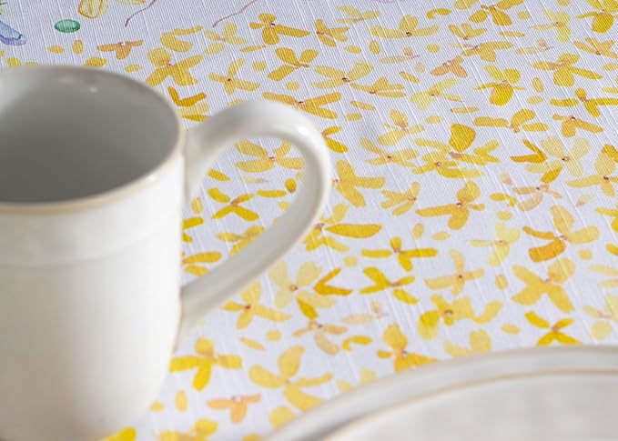 Maison d' Hermine Table Cloth Rectangle Table 100% Cotton 60 x 120 Inches Tablecloth Reusable Decorative for Dining Room Farmhouse Home Valentines Day Decorations Spring Summer - Easter Zest
