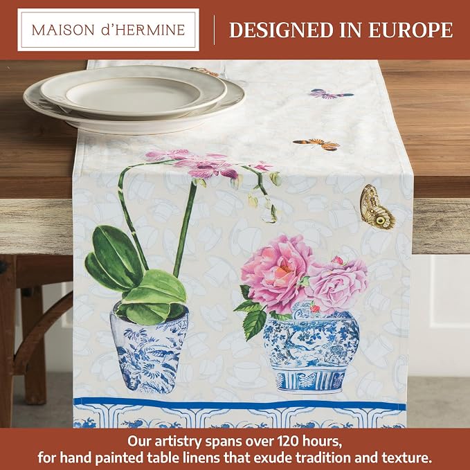 Maison d' Hermine Table Runner 100% Cotton 14.50" x 108" | Table Runners 108 - Image 2