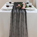 Snowkingdom Halloween Table Runner, 10 FT Black Spider Web Runners Metallic by Snowkingdom
