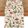 Artoid Mode Beige Modern Mushroom Table Runner, Seasonal Botanic Farmhouse by ArtoidMode