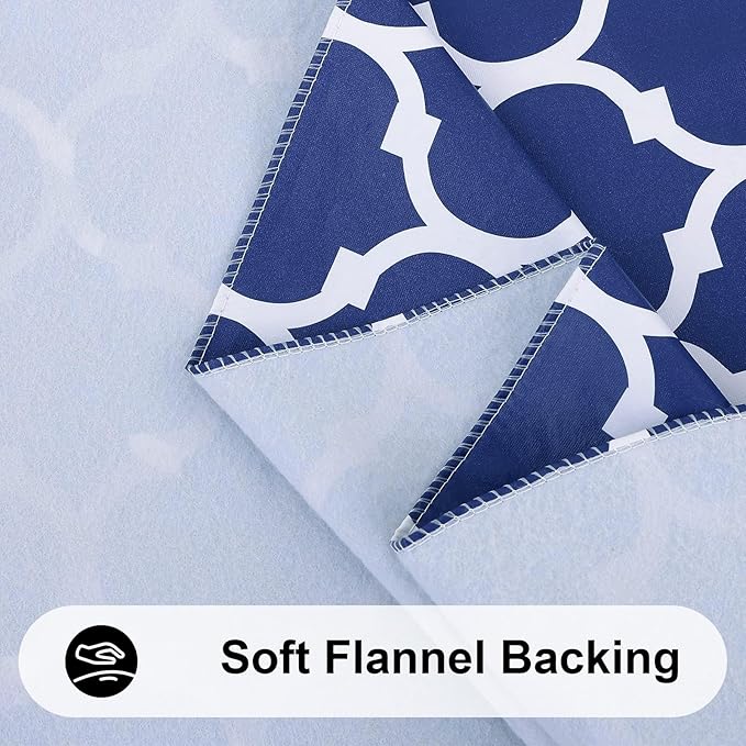 Smiry Rectangle Table Cloth Cover, Waterproof Vinyl Tablecloth with Flannel Backing for Rectangle Tables, Wipeable Spillproof Plastic Tablecloths for Dining, Camping and Indoor (60"x120", Navy)
