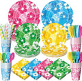450 Pcs Hawaiian Luau Tableware Set Decorations, Serves 50 | Aloha Tropical by Unknown