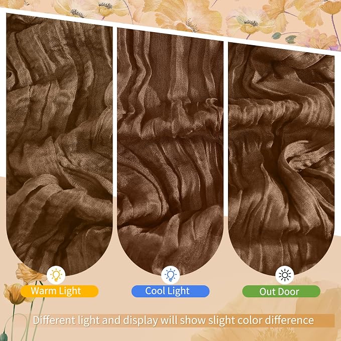 Showgeous 18 Pack Brown Cheesecloth Table Runner, 17 x 108 Inches | Boho - Image 7