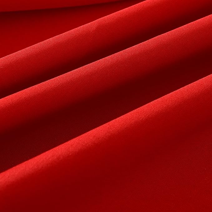 2-Pack Round 108-inch Red Table Cloths, Solid Stain and Wrinkle Resistant Circular Tablecloth, Premium Plain Weave Polyester Fabric Table Linen Covers for Hotel, Banquet