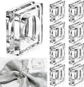 Set of 12 Heavy Crystal Glass Napkin Rings, Bridal Shower, Engagement Party & by Unknown