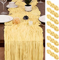 8 Pack Light Yellow Cheesecloth Table Runner 17x108 inch Rustic Gauze Table by Unknown