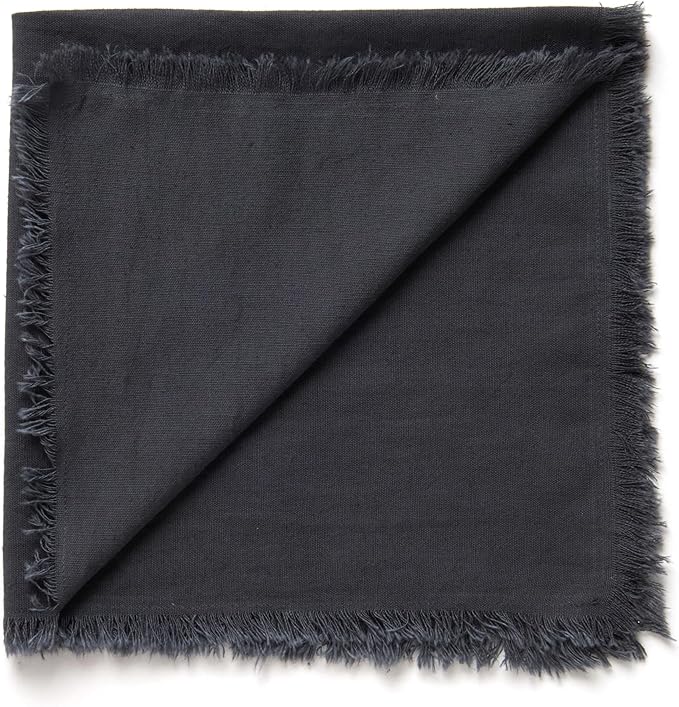 ACCENTHOME Cotton Grey Linen Napkin Set of 6 18x18 inch Dinner Napkins - Washable Soft Premium Hotel Quality Reusable Napkins Perfect Table Napkins for Family Dinners, Weddings & Everyday Use, Gray