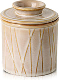 HVH Ceramic Butter Crock with Water Line, French Butter Dish with Lid by HVH