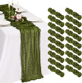 18 Pack Cheesecloth Table Runner 10FT Olive Green Table Runner Boho Gauze by Showgeous