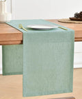 Wracra Linen Table Runner, Light Green Table Runners 48 Inches Long | Rich by Wracra