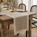 Coffee Scroll Linen Table Runner by UWWGKK