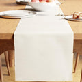 Encasa XO Table Runner, Yarn Dyed Ribbed Cotton 13"x59" | Solid Off White by EncasaXO