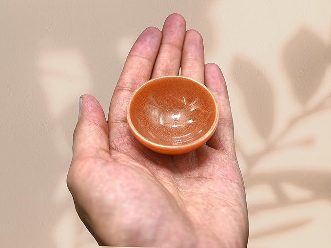 Red Aventurine Crystal Bowl - 2 Inch Decorative Bowls for Room and Home Decor - Gemstone Healing Crystals for Elegant Display, Positive Energy Balance and Gift