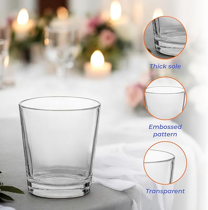 12.85 oz Highball Glasses, 6pc Water Glasses Drinking Set Thick Heavy Base, Glassware for Mojito, Juice, Milk, Mixed Drink|Dishwasher Safe