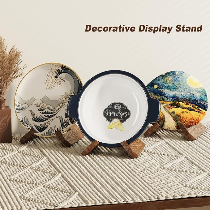 Adjustable Large Bowl Stands for Display 12 Inch Heavy Duty, Extra Wooden Plate - Image 2