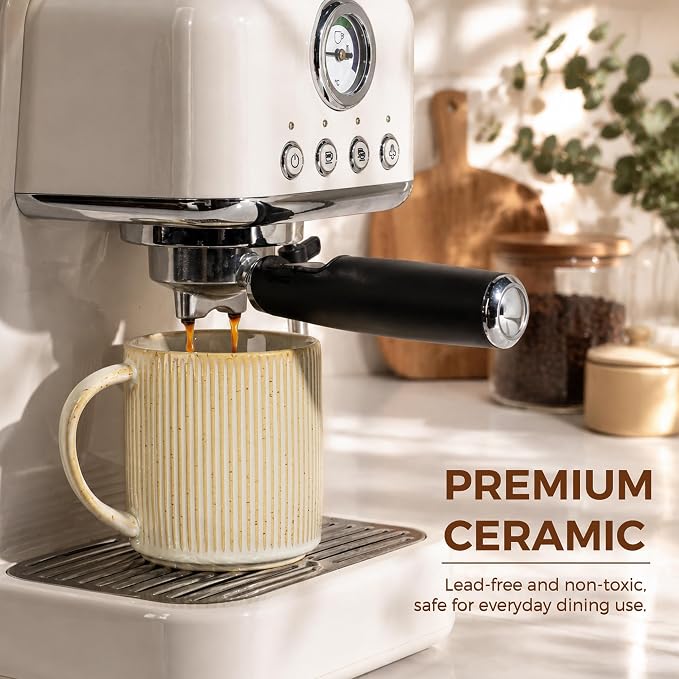 theterra Ceramic Coffee Mugs Set of 6, 14.2 oz Coffee Cups - Image 5