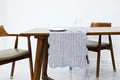 100% Natural Linen Rustic Scalloped Embroidery Table Runner 36 Inches, Linen by AORISSI