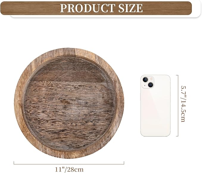 Hanobe Round Wooden Candle Holder Trays - Image 7