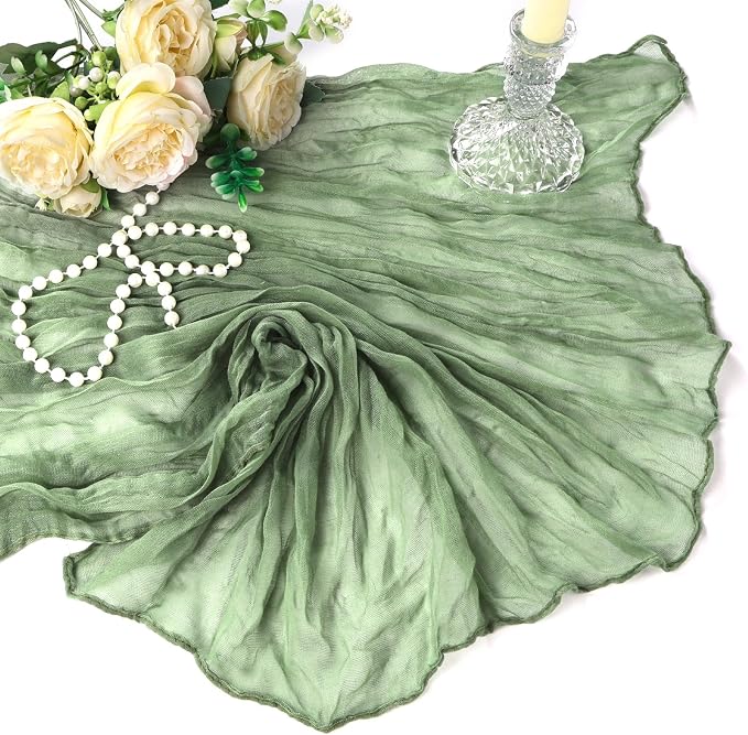 12 Pack Sage Green Cheesecloth Table Runner 10Ft Gauze Cheese Cloth Table - Image 7